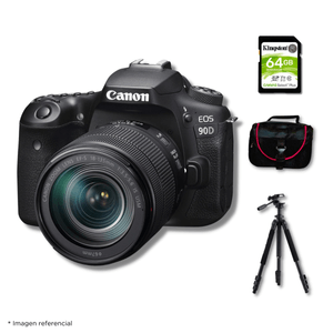 Cámara Canon EOS 90D DSLR y Lente EF-S 18-135 MM IS USM y Kit Deluxe