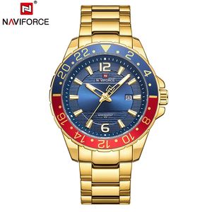 Reloj Naviforce Acero Dorado Azul y Rojo NAV-62