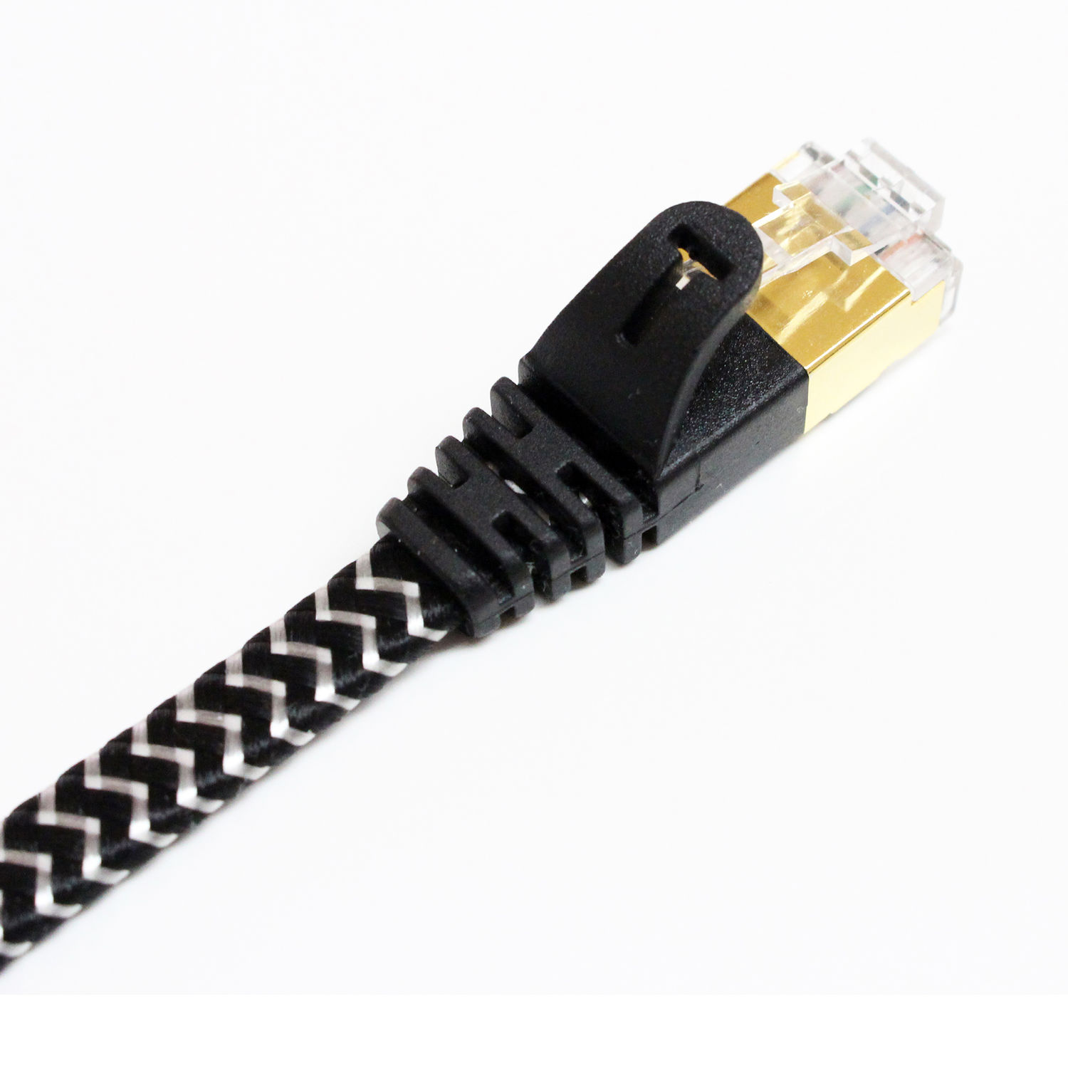 Alargador Ethernet HB-DIGITAL 2m Patch Cable CAT.7 LAN Plano U/FTP Cable De Red 2x RJ45 Enchufe Cobre Profesional Delgado Flexible 10 Gbits Puerto Ethernet 600 MHz Cable Internet PC Router Switch Modem