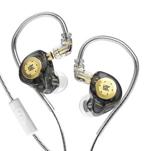 Audifonos Con Cable Kz Edx Pro Stage Monitor Dinámico Magnético Dual Con Micrófono Negro
