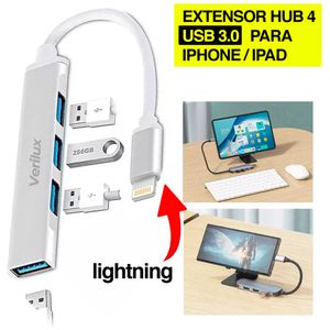 Hub Usb 4 Puertos Usb 3.0 a Lightning para iPhone iPad