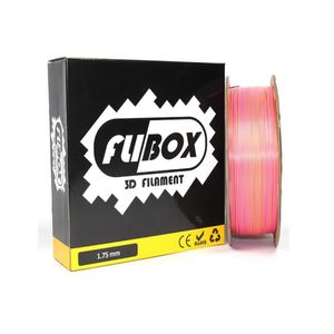 Filamento 3D PLA Sedoso Dual Color 1.75mm 1Kg Flibox Amarillo Morado