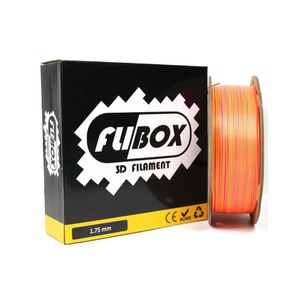 Filamento 3D PLA Sedoso Dual Color 1.75mm 1Kg Flibox Amarillo Rosado
