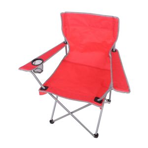 Silla de playa plegable con brazos + posavaso Rojo