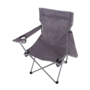 Silla de playa plegable con brazos + posavaso Gris