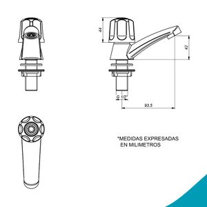 Llave de lavatorio al mueble Bavaro Cr Baja