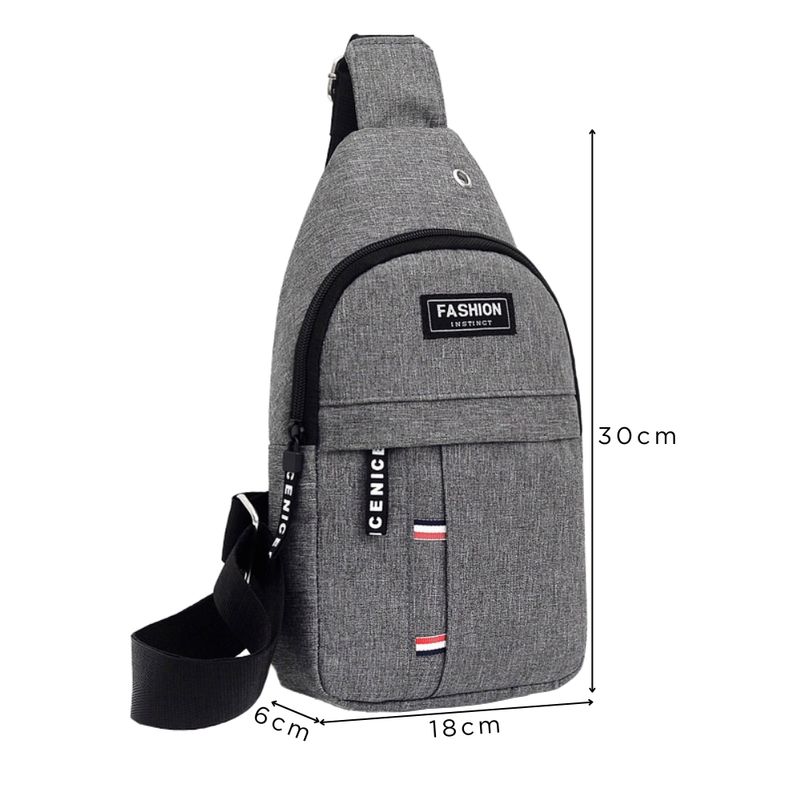 Mochila Morral Rinonera Bandolera para Hombre Plomo 430M Real Plaza