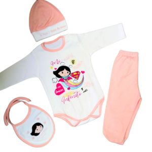 Ropa de Bebe Super Niña Recién Nacida Naranja Clara 0 A 4 Meses