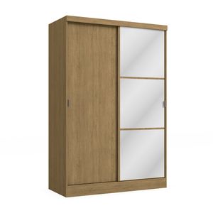Ropero Paris 2 Puertas Corredizas 2 Cajones + Espejo MDP Maple