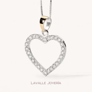 Collar de Oro 18k Laminado y Plata Corazón Lavalle Joyería