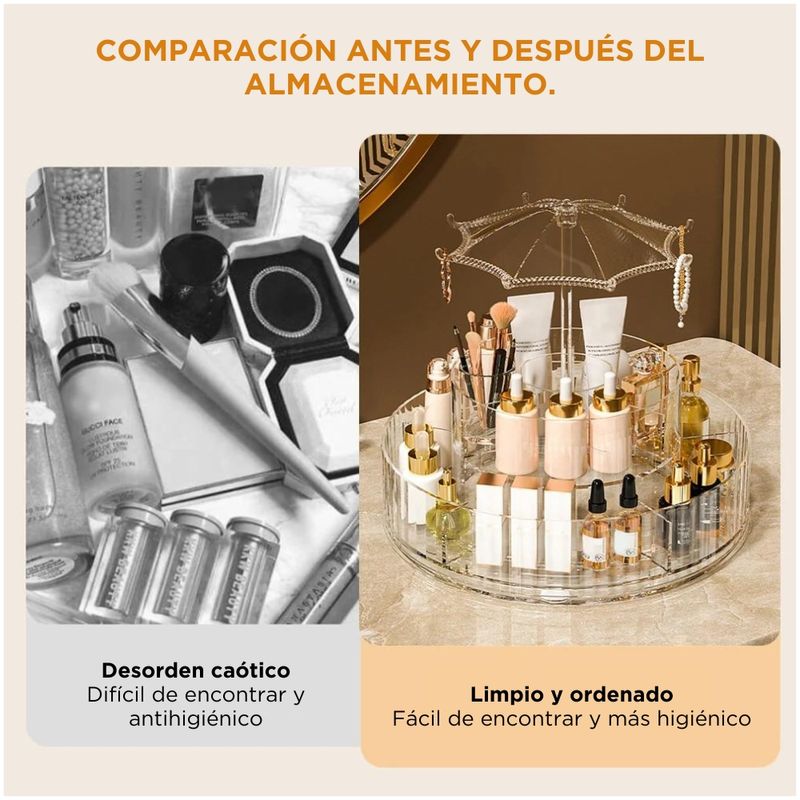 Cosmetiquero Acrílico Organizador De Maquillaje Espejo 94106