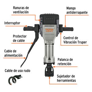 Martillo Demoledor Hexagonal 2000W 62 Joules Truper Expert 102467