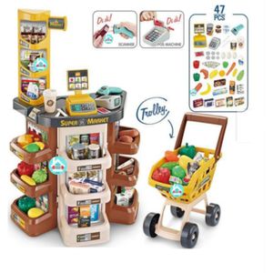 Supermercado y Coche de Compras Infantil con Accesorios 668-77