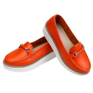Zapato Mocasin Plataforma Mujer Corelli Daniela Naranja