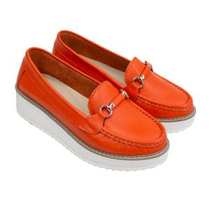 Zapato Mocasin Plataforma Mujer Corelli Daniela Naranja