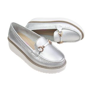 Zapato Mocasin Plataforma Mujer Corelli Daniela Plata