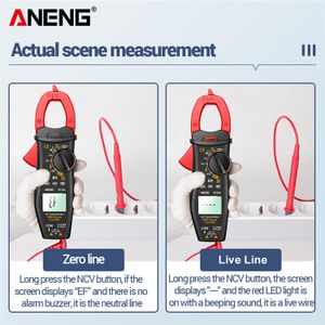 Pinza Amperimétrica Ac Aneng St191 Lcd Negra Y Roja Sin Batería