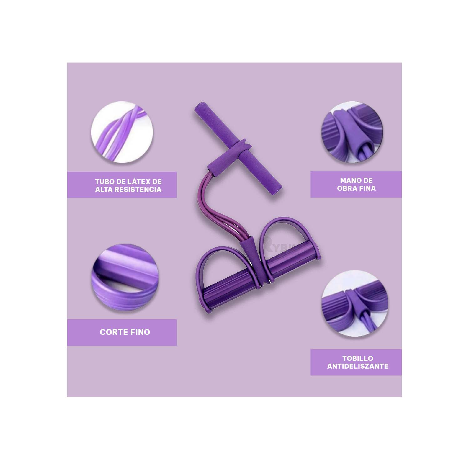 Liga Elastica para Ejercicio Abdominal Color Morado - Real Plaza