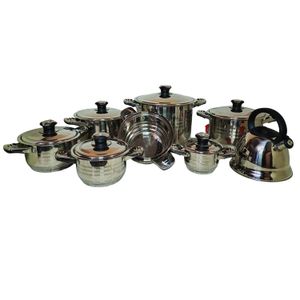 Set de Ollas Gourmet Suprema 15 Piezas Acero Garantizado