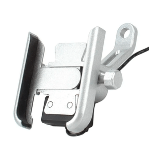 Holder Soporte De Metal Aluminio Para Moto Bicicleta Con Conector USB
