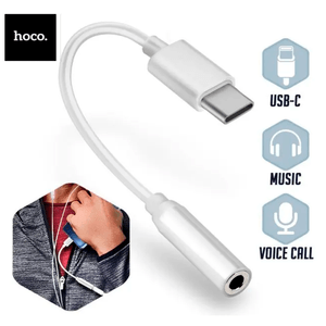 Adaptador Audifono Jack de 3,5 mm  a Tipo C Blanco HOCO LS35