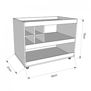 Mueble Bar con ruedas Praga color Blanco TU MESITA