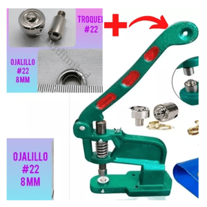 Kit de Maquina Remachadora con Broches de 15mm Ojales Metálicos 4mm 5mm Y 8mm Más Remache Simple 9mm