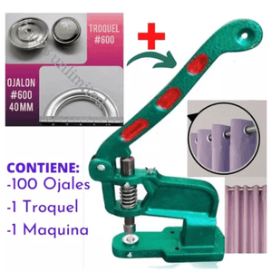 Ojales Metálicos para Cortina Aros Ojalillo de 4cm Nro 600 Más troquel Y Maquina Remachadora