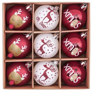 Bolas de Navidad Reno 6cm x 9 Und