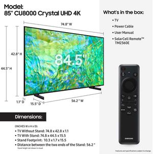 Samsung Smart Tv 85 Serie Un85cu8000