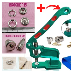 Maquina Remachadora Con Broches R15 Metálicos Más Troquel