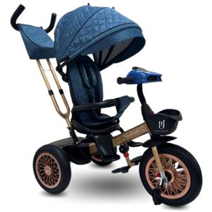 Triciclo Giratorio 3 En 1 Elite Eyob Golden Azul