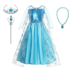 Disfraz Vestido Niña Frozen Accesorios Halloween Navidad GENIEKA Elsa Reina de Nieves