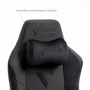 Silla Gamer Venture Side Prime Negro Cuero Almohadilla Inteligente Magnetica Reclinable