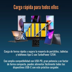 Cargador de Pared Motorola TurboPower 125 USB Type-C 20X