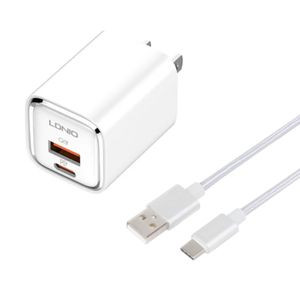 Cargador de Carga Rápida 30W LDNIO A2317C Incluye Cable USB a USB-C