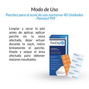 Parches para el Acne de Uso Nocturno 40 Unidades Panoxyl PM 2 Unidades