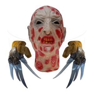 Máscara Latéx Halloween Freddy Krueger Con Garra
