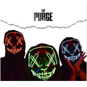 Mascara Pack x3 unidades La purga Led Halloween Fest