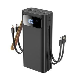 Power Bank 30000 mAh de Carga Rápida XO-PR142 con 4 Entradas 5 Salidas y Cables