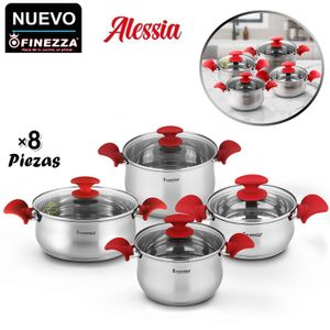Juego de Ollas 8 Piezas Finezza FZ-1012CB Acero Inoxidable
