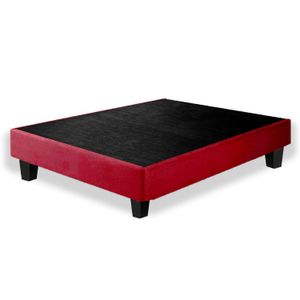 Box Tarima con Patas de Madera LeMueble 1.5 Plz Guinda