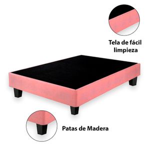 Box Tarima con Patas de Madera LeMueble 1.5 Plz Palo Rosa