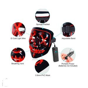 Disfraz Halloween La purga Squad mascara led Halloween Fest