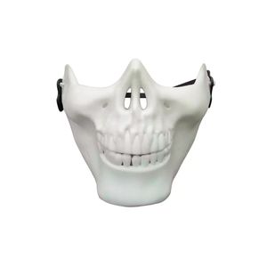 Mascara de Haloween Calavera Media Cara Blanco