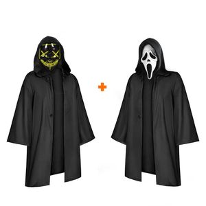 Pack Disfraz Scream Vs La Purga Led Amarillo Halloween Talla S