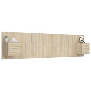 Cabecera de cama Flotante con veladores 2 cajones Cristina color Natural TU MESITA