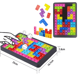 Combo Infantil: Juego Didáctico Tetris Pop It + Pizarra Digital LCD de Dibujo y Escritura de 8.5'