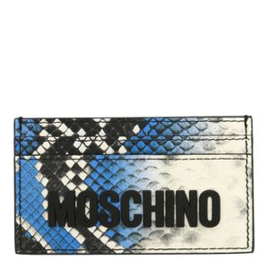 Tarjetero Moschino con estampado de piel de serpiente Unisex en azul