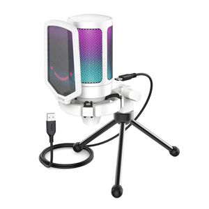 Micrófono Fifine Ampligame A6V RGB USB Cardioide White
